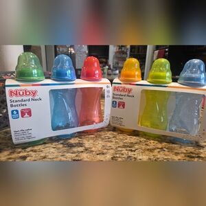 Nuby Vari-Flo Valve Standard Neck Bottles Bundle 10 Oz